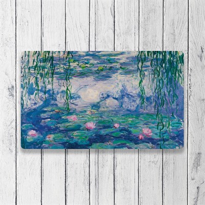 Vagonik Monet Nilüferler Dijital Baskılı 50x70cm Dekoratif Çok Amaçlı Iç Ve Dış Kapı Paspası