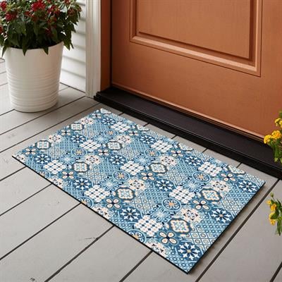 Vagonik Mozaik Desenli Dijital Baskılı 50x70cm Dekoratif Çok Amaçlı Iç Ve Dış Kapı Paspası