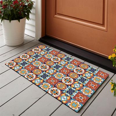 Vagonik Mozaik Desenli Dijital Baskılı 50x70cm Dekoratif Çok Amaçlı Iç Ve Dış Kapı Paspası