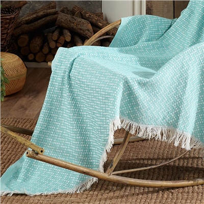 Vagonik Natural Keten Koltuk Örtüsü | Kara Tezgah Dokuma Koltuk Şalı - Mint Yeşili