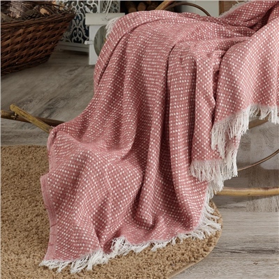Vagonik Natural Keten Koltuk Örtüsü | Kara Tezgah Dokuma Koltuk Şalı - Mürdüm