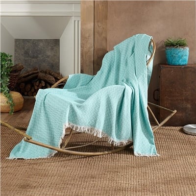 Vagonik Natural Keten Koltuk Örtüsü | Kara Tezgah Dokuma Koltuk Şalı - Mint Yeşili