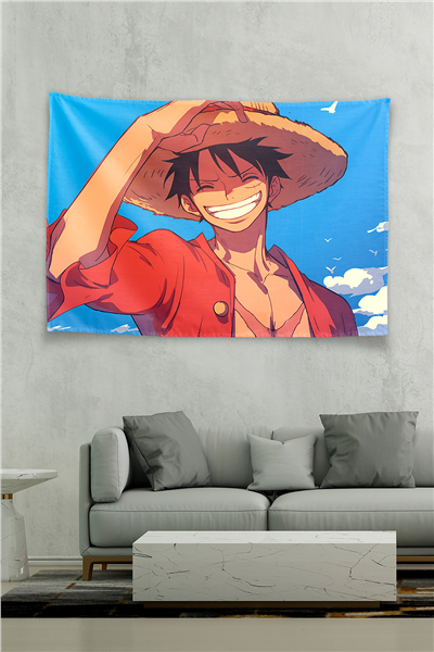 Vagonik One Piece Luffy Anime Hero Duvar Örtüsü Tapestry
