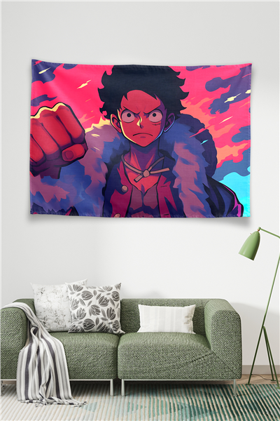 Vagonik One Piece Luffy Gear 5 Fist Power Anime Duvar Örtüsü Tapestry