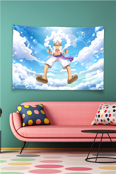 Vagonik One Piece Luffy Gear Five Bubbles And Clouds Duvar Örtüsü Tapestry
