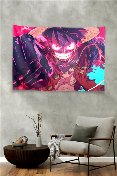 Vagonik One Piece Luffy Haki Punch Duvar Örtüsü Tapestry