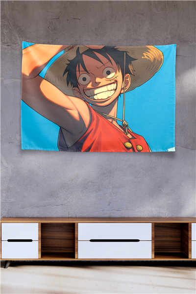 Vagonik One Piece Luffy With A Wide Grin Duvar Örtüsü Tapestry