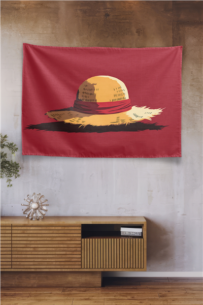 Vagonik One Piece Luffys Straw Hat Duvar Örtüsü Tapestry