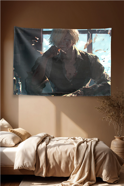 Vagonik One Piece Sanji After A Fight Duvar Örtüsü Tapestry