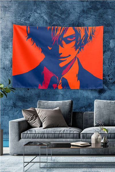 Vagonik One Piece Sanji High Contrast Duvar Örtüsü Tapestry