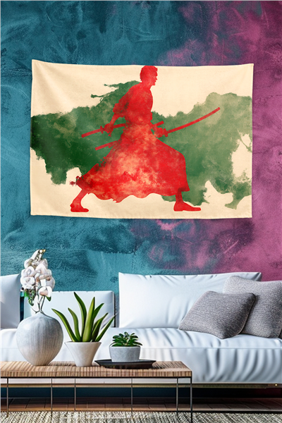 Vagonik One Piece Zoro Ashura Silhouette Duvar Örtüsü Tapestry