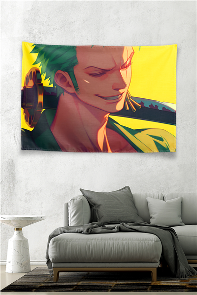 Vagonik One Piece Zoro With A Fierce Expression Duvar Örtüsü Tapestry
