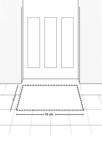 Vagonik Örgü Nakış Desenli Dijital Baskılı 50x70cm Dekoratif Çok Amaçlı Iç Ve Dış Kapı Paspası