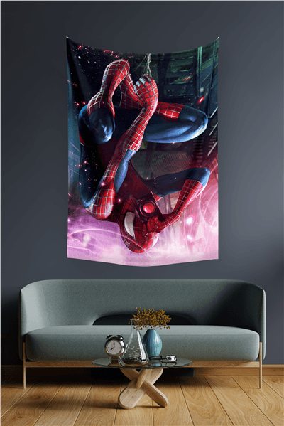 Vagonik Örümcek Adam Marvel Duvar Örtüsü Halısı