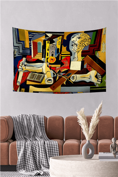 Vagonik Pablo Picasso Stüdyoda Duvar Örtüsü Halısı