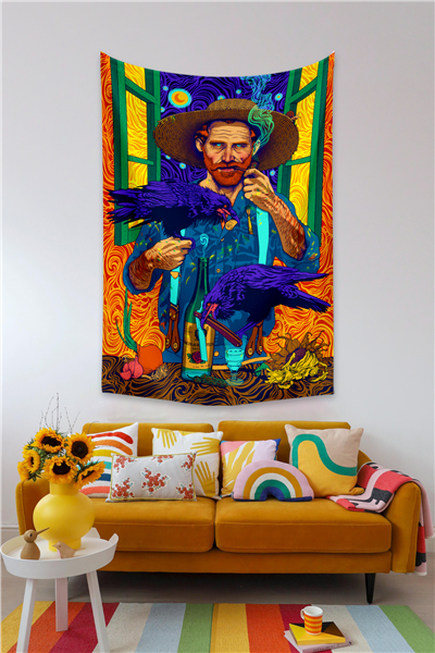 Vagonik Pop Art Vincent Van Gogh Duvar Örtüsü Halısı