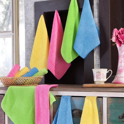 Vagonik Renkli Mikrofiber Temizlik Bezi