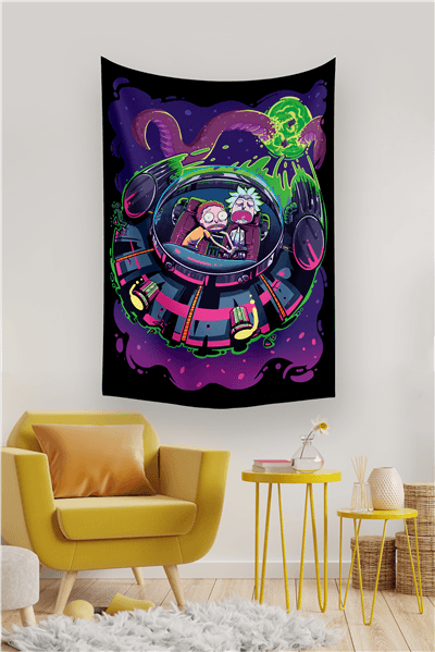 Vagonik Rick And Morty Duvar Örtüsü Halısı
