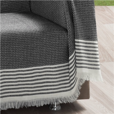 Vagonik Royal Kolları Örten Battal Boy 180 X 310 Çekyat Koltuk Kanepe Örtüsü - Siyah