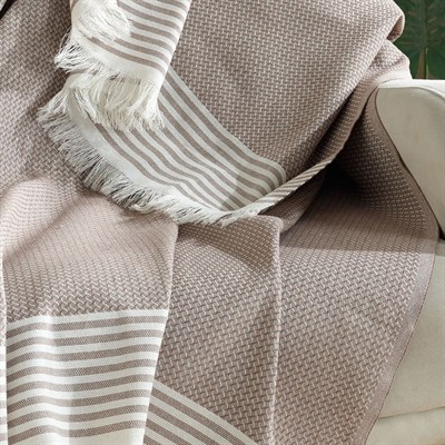 Vagonik Royal Sık Dokuma 170x210 Koltuk Örtüsü- Sütlü Kahave