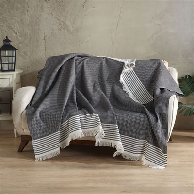 Vagonik Royal Sık Dokuma 170x210 Koltuk Örtüsü- Siyah