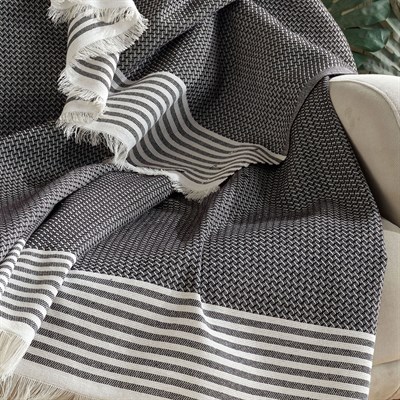 Vagonik Royal Sık Dokuma 170x210 Koltuk Örtüsü- Siyah