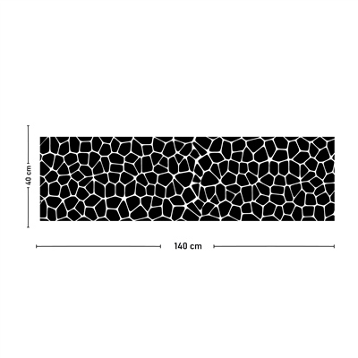 Vagonik Siyah Beyaz Desenli Dijital Baskılı Runner 140x40 cm