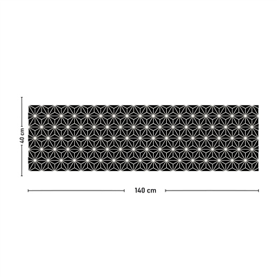 Vagonik Siyah Beyaz Yıldız Desenli Dijital Baskılı Runner 140x40 cm