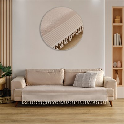 Vagonik Sofia Koltuk Örtüsü 115x200 cm Bej