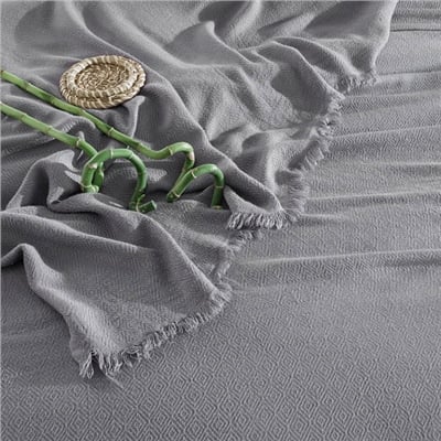 Vagonik Soft Çift Kişilik Bambu Yatak Örtüsü - Antrasit