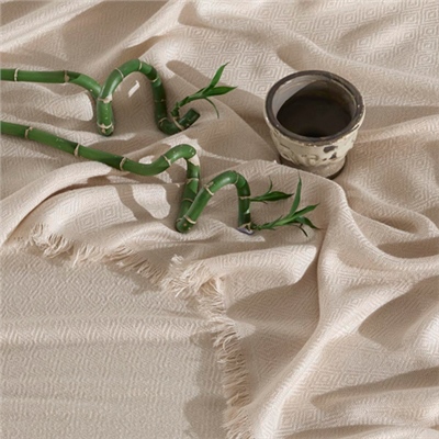 Vagonik Soft Çift Kişilik Bambu Yatak Örtüsü - Bej