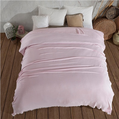 Vagonik Soft Çift Kişilik Bambu Yatak Örtüsü - Pembe