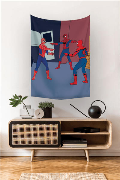 Vagonik Spiderman Çizgi Roman Comic Duvar Örtüsü Halısı