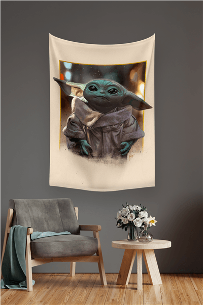 Vagonik Star Wars Yoda Duvar Örtüsü Halısı