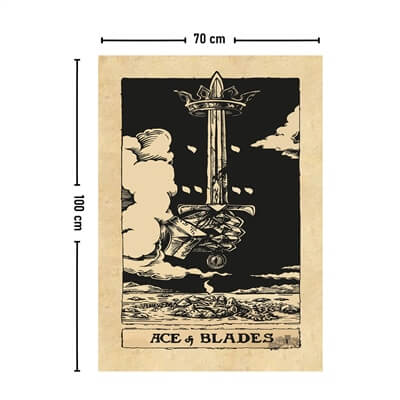 Vagonik Tarot Kartı Ace of Blades Duvar Örtüsü Halısı 140x100 Cm-70x100 Cm