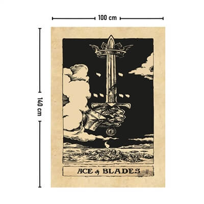 Vagonik Tarot Kartı Ace of Blades Duvar Örtüsü Halısı 140x100 Cm-70x100 Cm