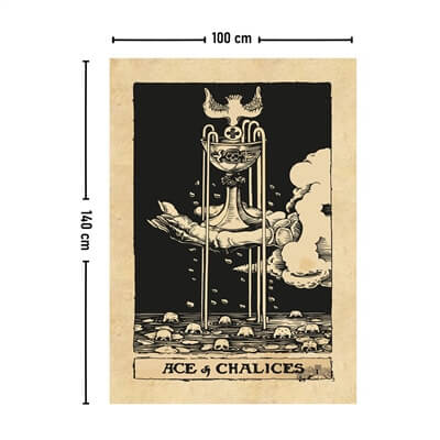 Vagonik Tarot Kartı Ace of Chalices Duvar Örtüsü Halısı 140x100 Cm-70x100 Cm