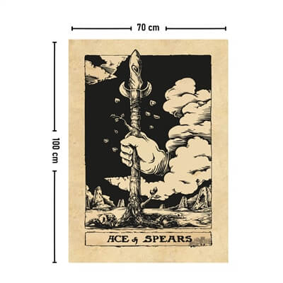Vagonik Tarot Kartı Ace of Spears Duvar Örtüsü Halısı 140x100 Cm-70x100 Cm