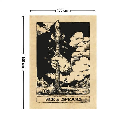 Vagonik Tarot Kartı Ace of Spears Duvar Örtüsü Halısı 140x100 Cm-70x100 Cm