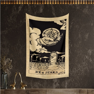 Vagonik Tarot Kartı Ace of Stars Duvar Örtüsü Halısı 140x100 Cm-70x100 Cm
