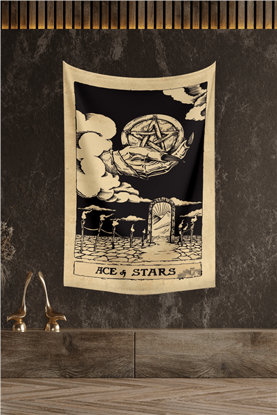 Vagonik Tarot Kartı Ace Of Stars Duvar Örtüsü Halısı