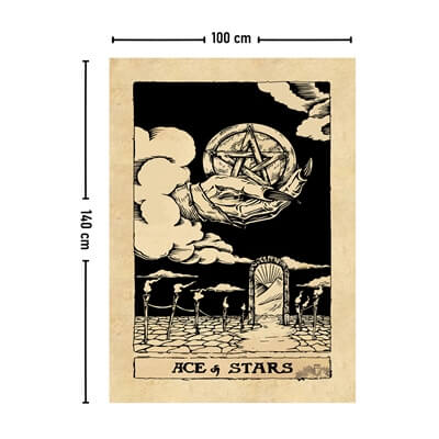 Vagonik Tarot Kartı Ace of Stars Duvar Örtüsü Halısı 140x100 Cm-70x100 Cm