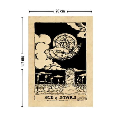 Vagonik Tarot Kartı Ace of Stars Duvar Örtüsü Halısı 140x100 Cm-70x100 Cm