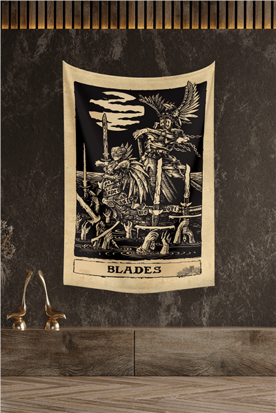 Vagonik Tarot Kartı Blades Duvar Örtüsü Halısı