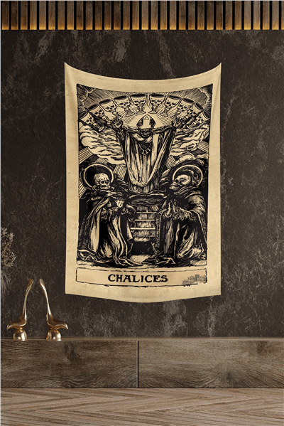 Vagonik Tarot Kartı Chalices Duvar Örtüsü Halısı