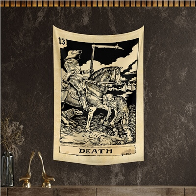 Vagonik Tarot Kartı Death Duvar Örtüsü Halısı 140x100 Cm-70x100 Cm