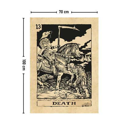 Vagonik Tarot Kartı Death Duvar Örtüsü Halısı 140x100 Cm-70x100 Cm
