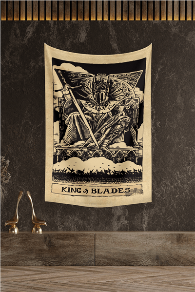 Vagonik Tarot Kartı King Of Blades Duvar Örtüsü Halısı