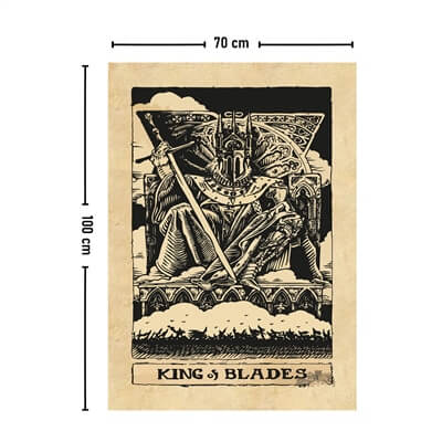 Vagonik Tarot Kartı King of Blades Duvar Örtüsü Halısı 140x100 Cm-70x100 Cm