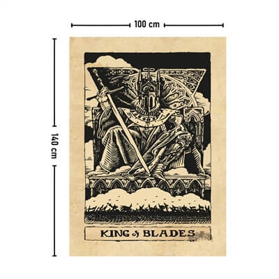 Vagonik Tarot Kartı King of Blades Duvar Örtüsü Halısı 140x100 Cm-70x100 Cm